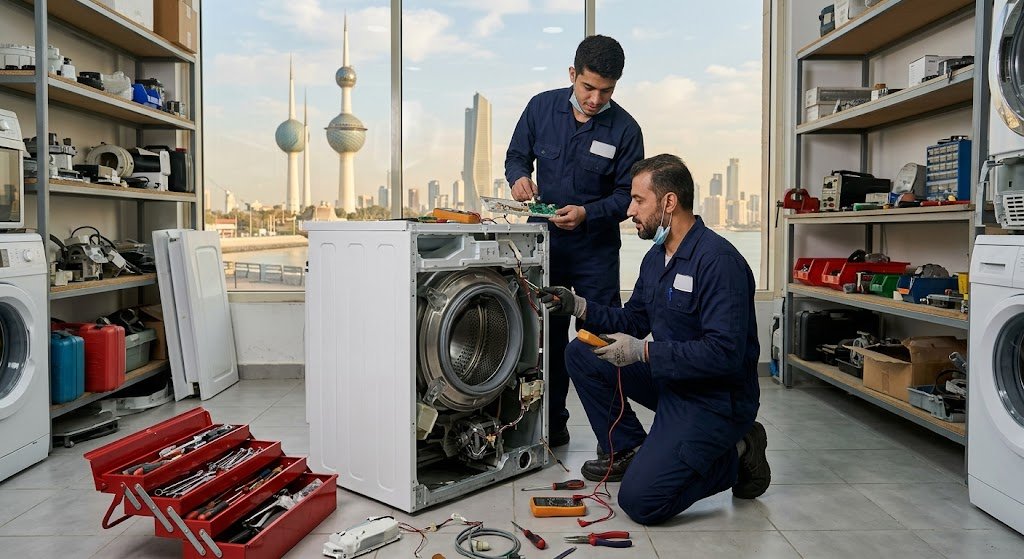 دليل شامل لأفضل خدمات مصلح غسالات هندي الكويت لاكتشاف الأعطال وصيانتها باحترافية